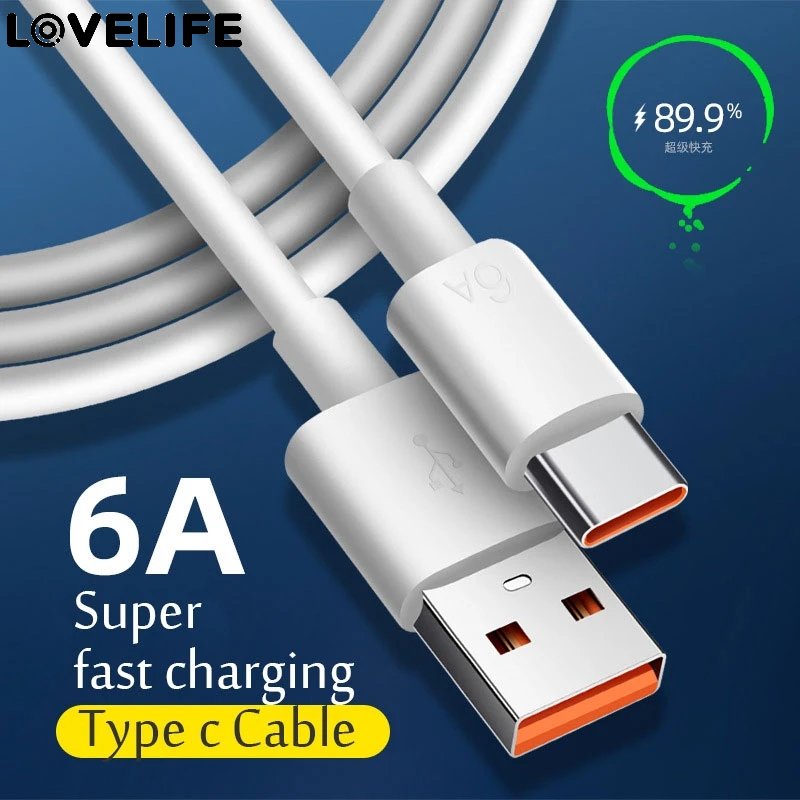 6a 40W USB Tipe C Kabel Super Cepat Turbo Charge USB C Charger Cord Untuk Huawei Mate 40 50 Xiaomi 11 10 Pro OPPO R17 Fast Charging USB C Charger Cable Kabel Data