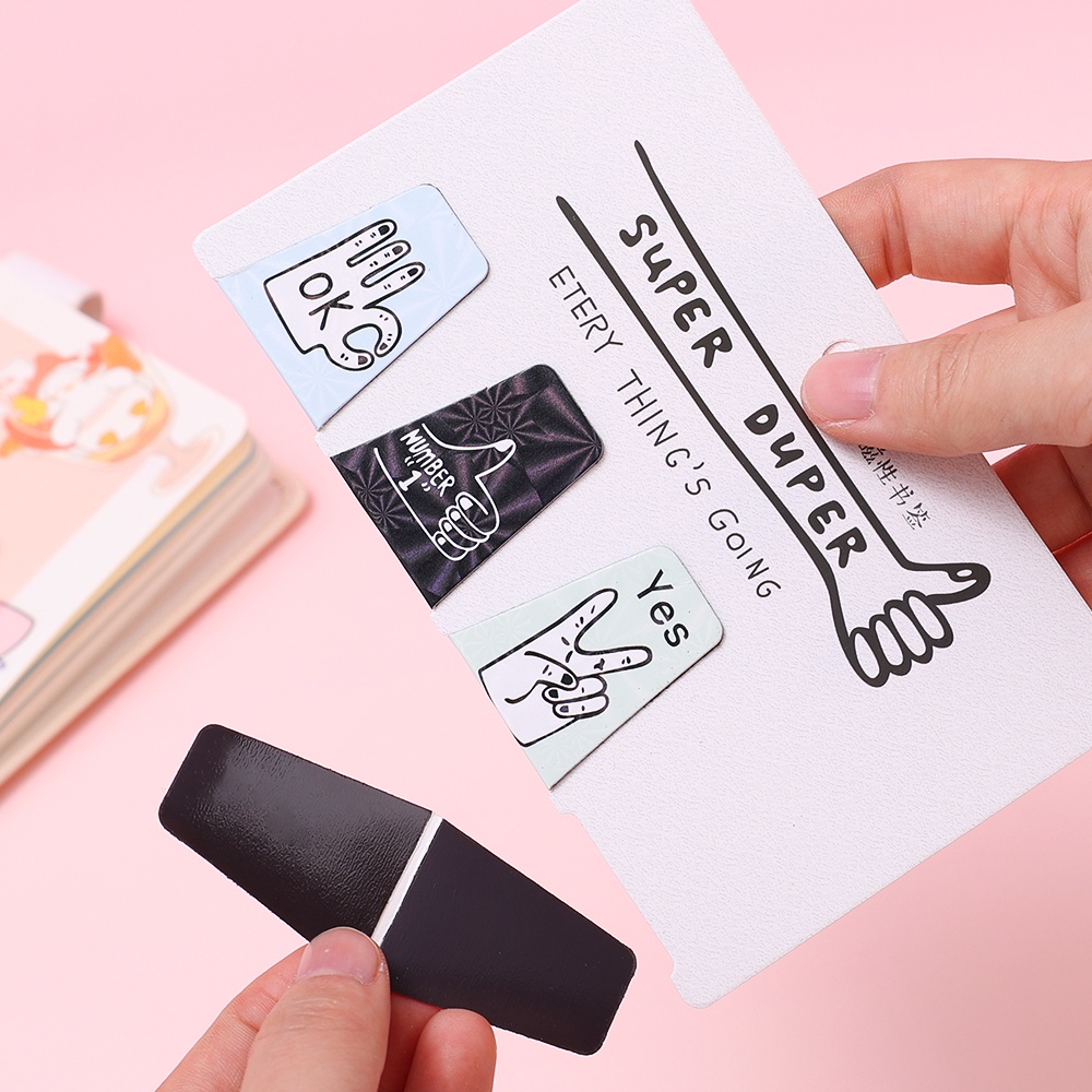 4/6pcs Lucu Kartun Bookmark Kreatif Kulkas Stiker Memo Label Kulkas Posting Pesan Anak Perempuan Kantor Sekolah Perlengkapan Kartun Tanda Buku Baca Rencana Tanda Buku