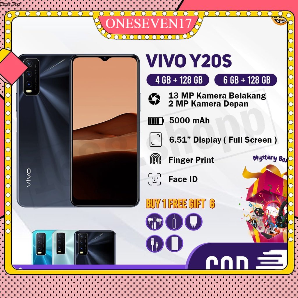 VIVO Y20S RAM 6/128 GB Garansi Toko 1 Tahun Termurah
