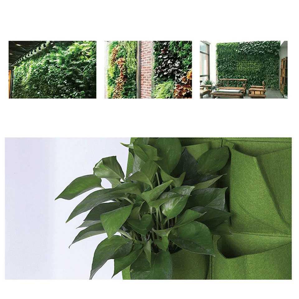 (BISA COD) FTIHSHP Pot Gantung Bunga Hias Tanaman Dekorasi Dinding Vertical Garden 9 Slot - HY001-GR-5