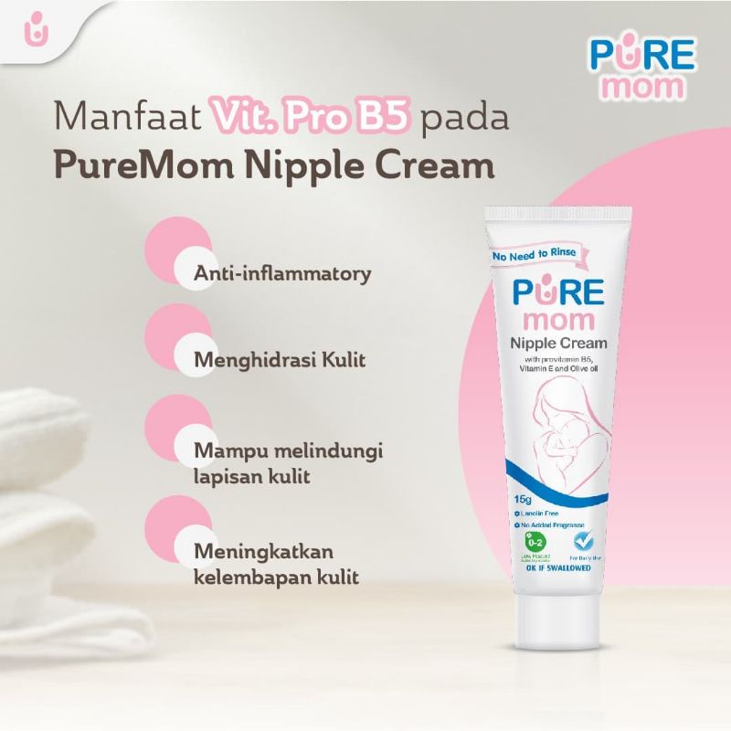 Pure Mom Nipple Cream Pelindung Puting Perlengkapan Menyusui Bayi New Born By Mallpompaasi