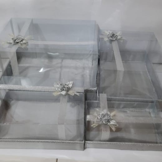 

⭐BISA COD⭐ kotak hantaran pita silver isi 4