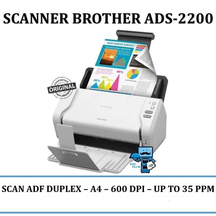 SCANNER BROTHER ADS-2200 / SCANNER ADS2200 35PPM ADF 50 DUPLEX - GARANSI RESMI