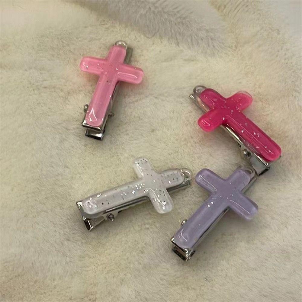 Agustinina Jepit Rambut Silang Shiny Retro Simple Kecil Hairpin Bintang Poni Klip Duckbill Klip Bentuk Geometri Aksesoris Rambut Perempuan