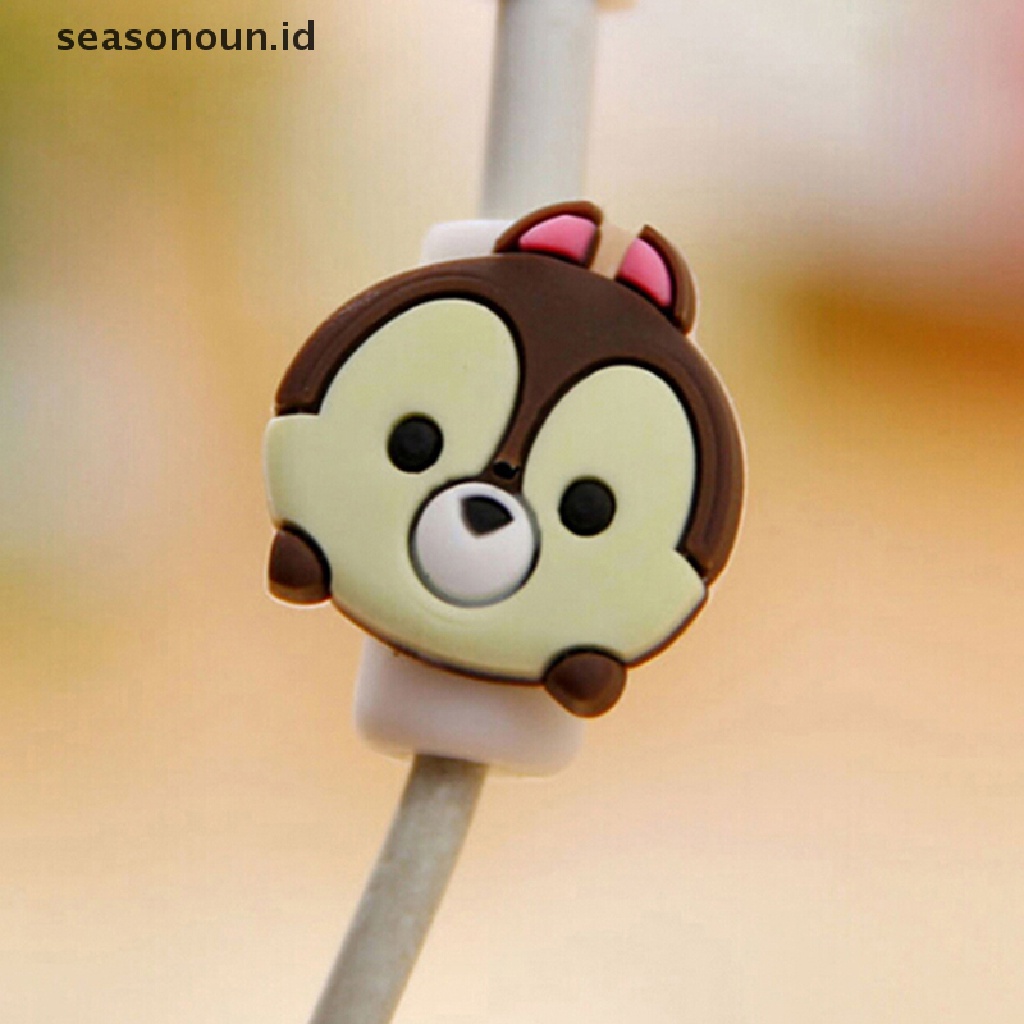 Seasonoun 4xCartoon charging cable protector cute cord protection cover organizer Kawat.