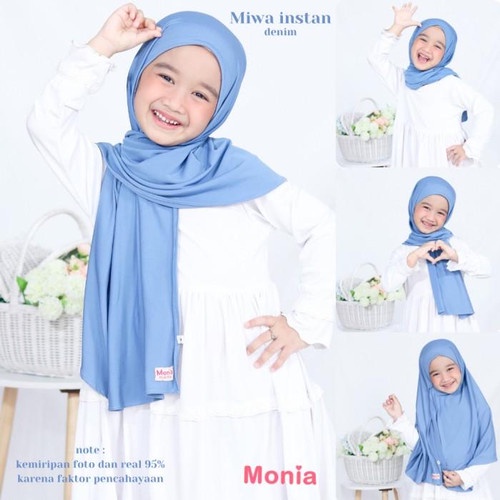 PASHMINA INSTAN ANAK / PASTAN 140CMX40CM (DIJAHIT DAGU) 3-6 thn / BAHAN JERSEY BALON