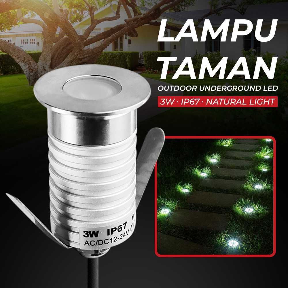 (BISA COD) FTIHSHP DEASHION Lampu Taman Outdoor LED Underground 3W IP67 Natural Light - FW001