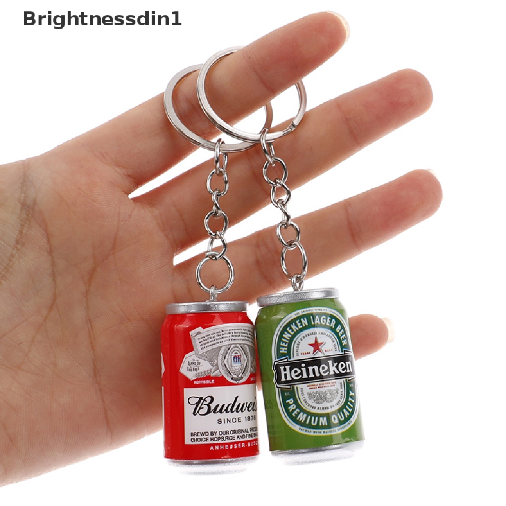 [Brightnessdin1] Simulasi Gantungan Kunci Bir Kaleng Beer Can Keyring Pasangan Keren Ransel Dekorasi Butik