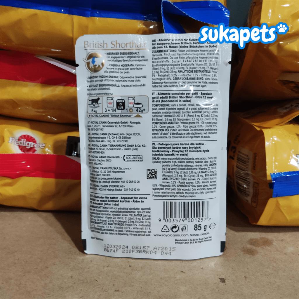 Royal Canin Adult British Shorthair Makanan Kucing Dewasa Wet 85gr