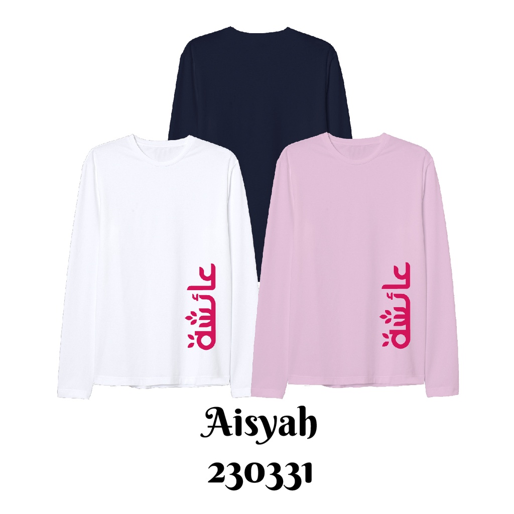 Baju Kaos Lengan Panjang Muslim Series FatimahNeck Ready Bayi sampai Dewasa Bahan Katun Combed 30s