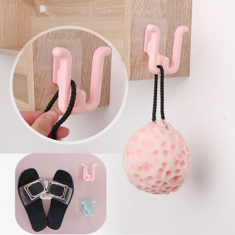 1pc Kait Sandal Plastik PP Perekat Diri Dinding Kreatif/Kamar Mandi Sederhana Sandal Rak Drainase/Kait Penyimpanan Sepatu Multifungsi Rumah