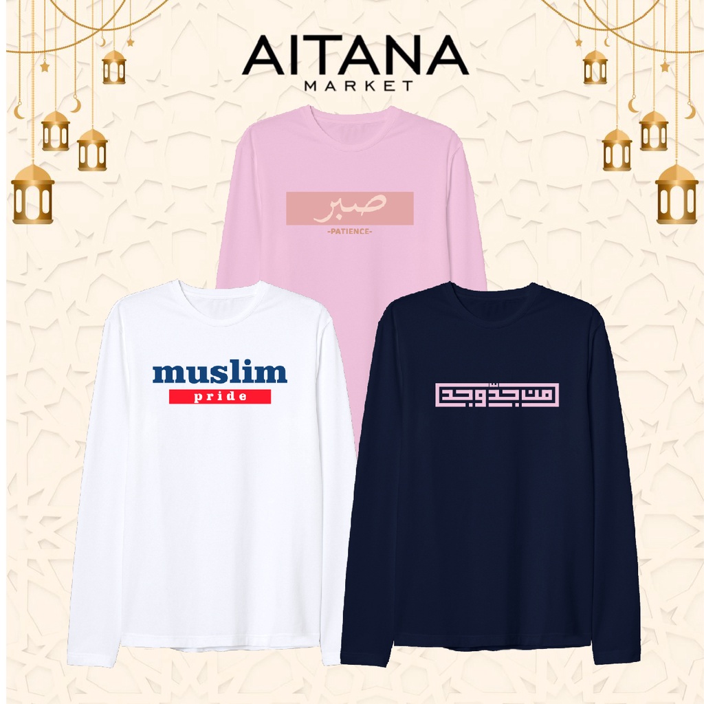 Baju Kaos Lengan Panjang Muslim Series MuslimPride Ready Bayi sampai Dewasa Bahan Katun Combed 30s