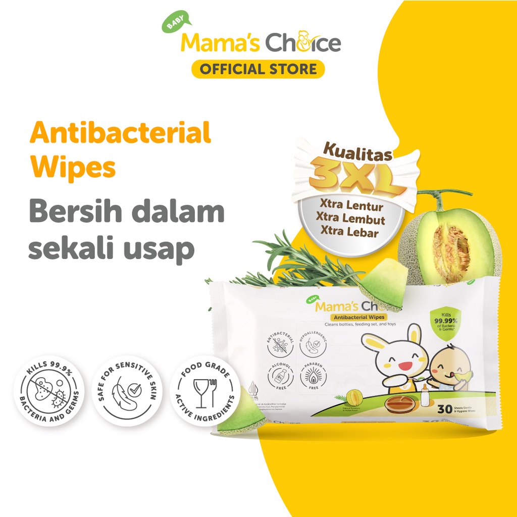Mama's Choice Antibacterial WipesTisu Basah Dot Peralatan Bay1 30 Sheets