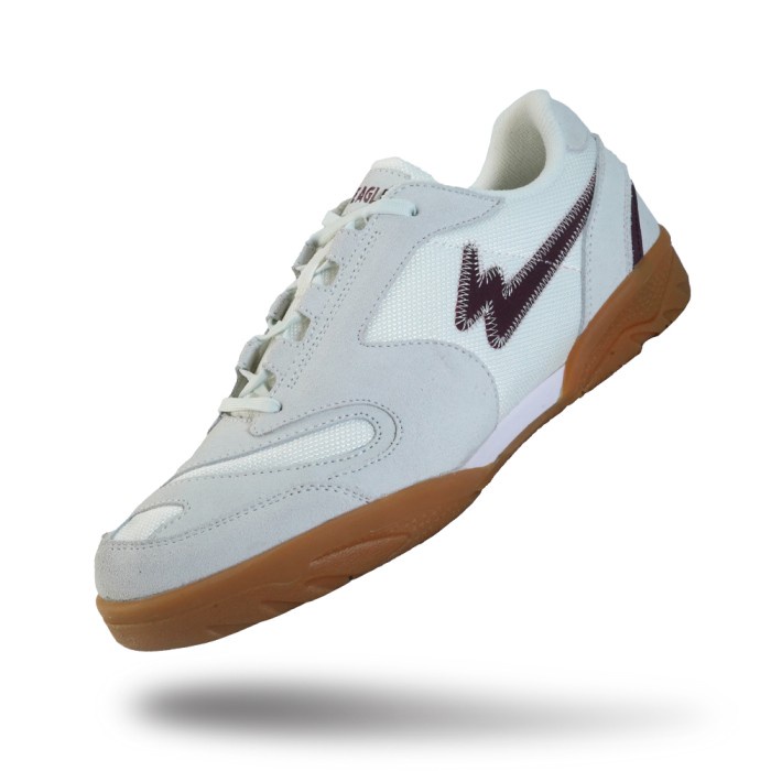 {MentariStore} Eagle Sepatu All England Off Court - Badminton Shoes - PUTIHVANILA/GUM 44 Diskon