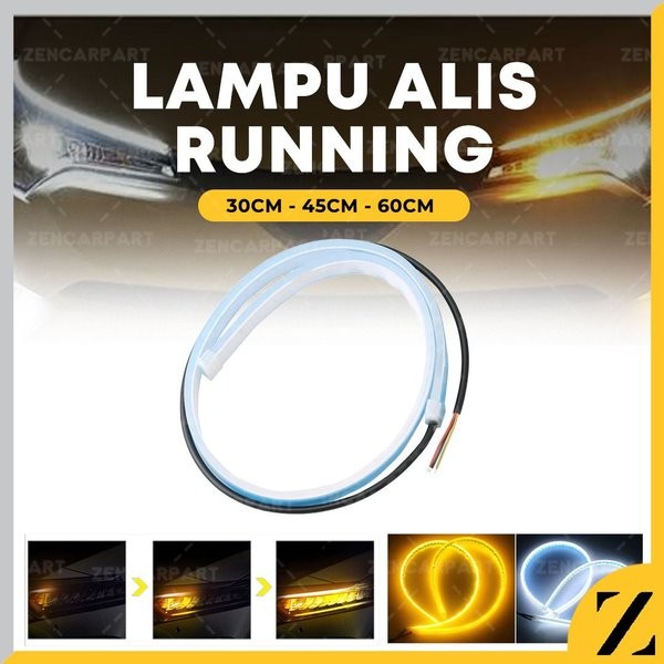 cod Lampu Alis LED Running Flash 30 CM BIRU KUNING Motor/ Mobil universal - MERAH - KUNING