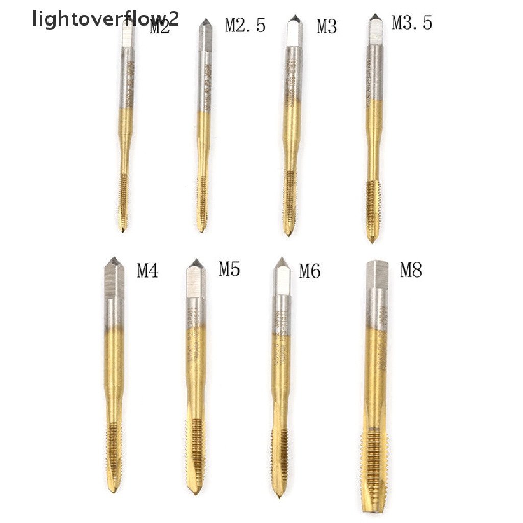 [lightoverflow2] M2/m2.5/m3/m3.5/m4/m5/m6/m8 HSS Metric Straight Flute Thread Screw Tap Plug Tap [ID]