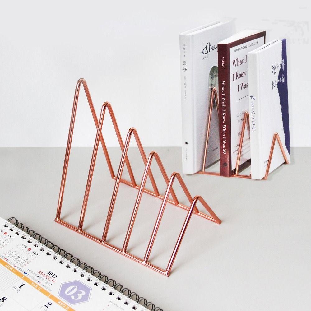 [Elegan] Segitiga Bookend Hoom Kamar Multifungsi Meja Penyimpanan Desktop Organizer Rak Buku Perlengkapan Kantor Sekolah Rak Rekam