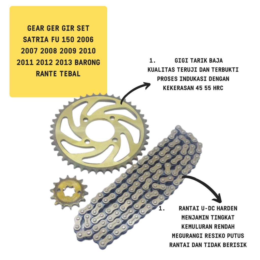 GEAR GER GIR SET SATRIA FU 150 2006 2007 2008 2009 2010 2011 2012 2013 BARONG RANTE TEBAL