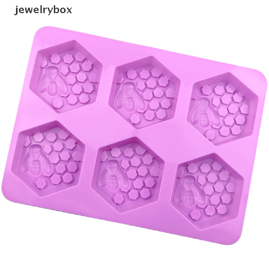 [jewelrybox] 3d Handmade Sabun Silikon Cetakan 6-Piece Bentuk Lebah Cetakan Sarang Lebah DIY Kue Cetakan Butik