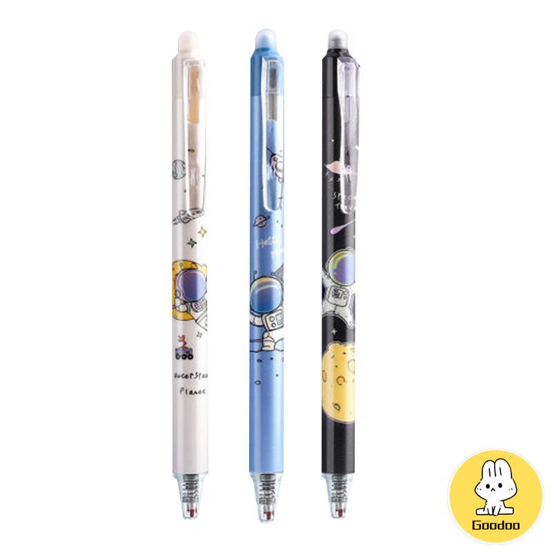 Pulpen Gel Desain Astronot Warna，Biru Hitam Mudah Dihapus，Stationery Accessories -Doo