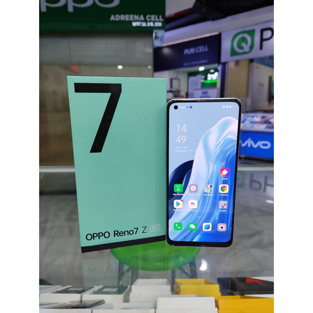 Oppo Reno 7z 7 z 5G 8GB/128GB (SECOND) seken lengkap murah bekas banjarmasin berkualitas