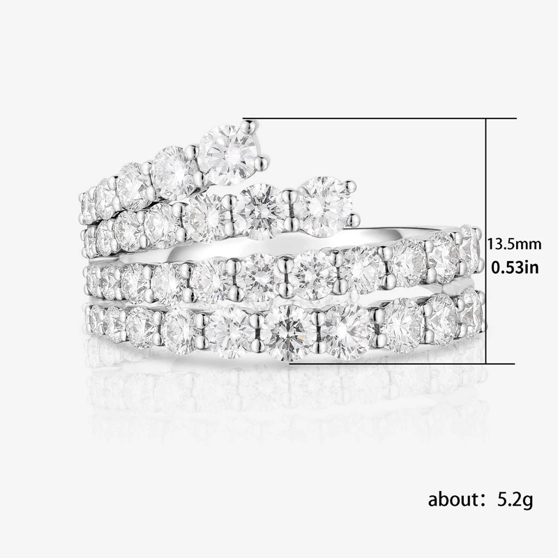 Sederhana Bergaya Garis Cubic Zirconia Cincin Wanita Warna Silver Band Bridal Pernikahan Aksesoris Perhiasan Modern Untuk Pesta Baru