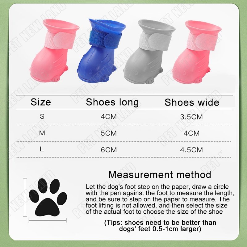 Sepatu Anjing 4 Pcs Sepatu Kucing Murah Karet Anti Air Kostum Hewan Pet shoes