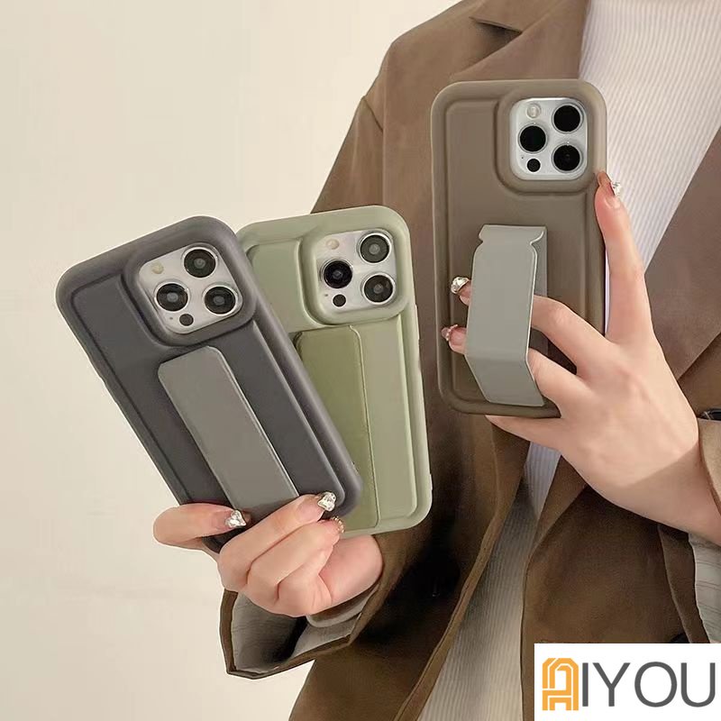 IPHONE Tali Jam Tangan Band Hand Holder Phone Case Untuk Iphone13 12 11 14 Pro Max X XS Max XR 78 Plus Soft Warna Solid Soft Silicoen Cover