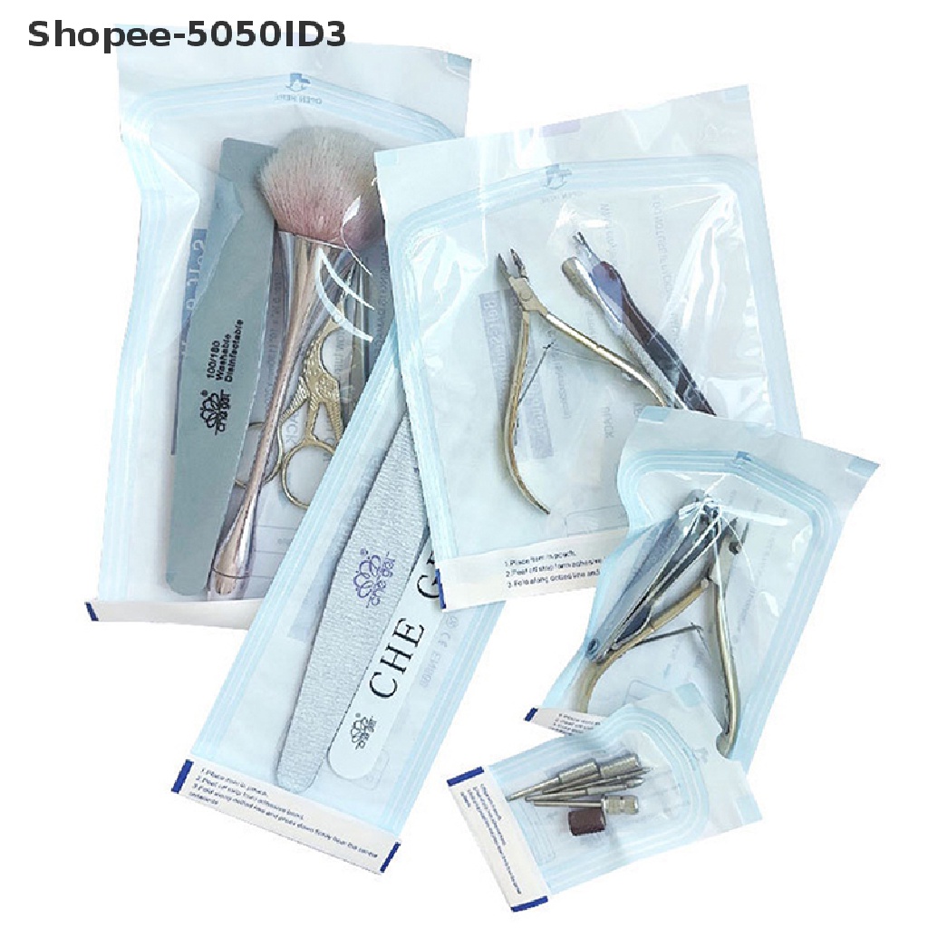 [HOT] 200pcs Disposable Sterilization Disinfection Bag Set Alat Kuku Sterilizer PP Bag [ID]