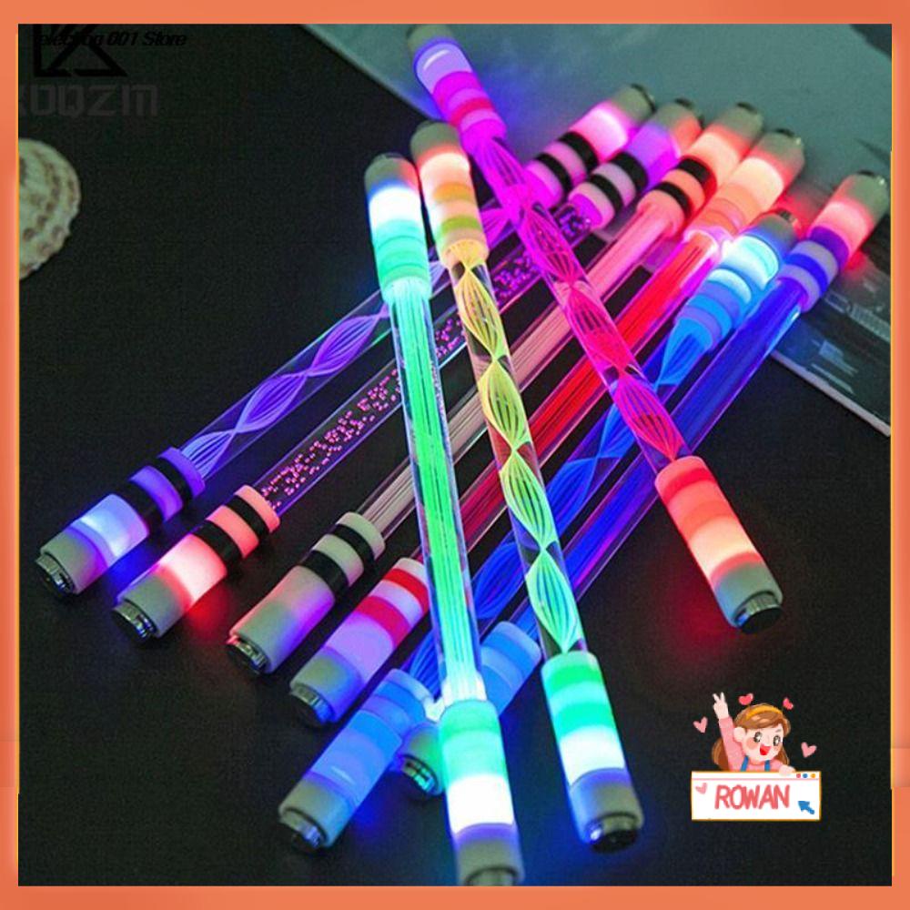 R-flower Spinning Pen Light-Up Toys Pocket LED Flash Spinning Pen Release Pressure Spin Mainan LED Luminous