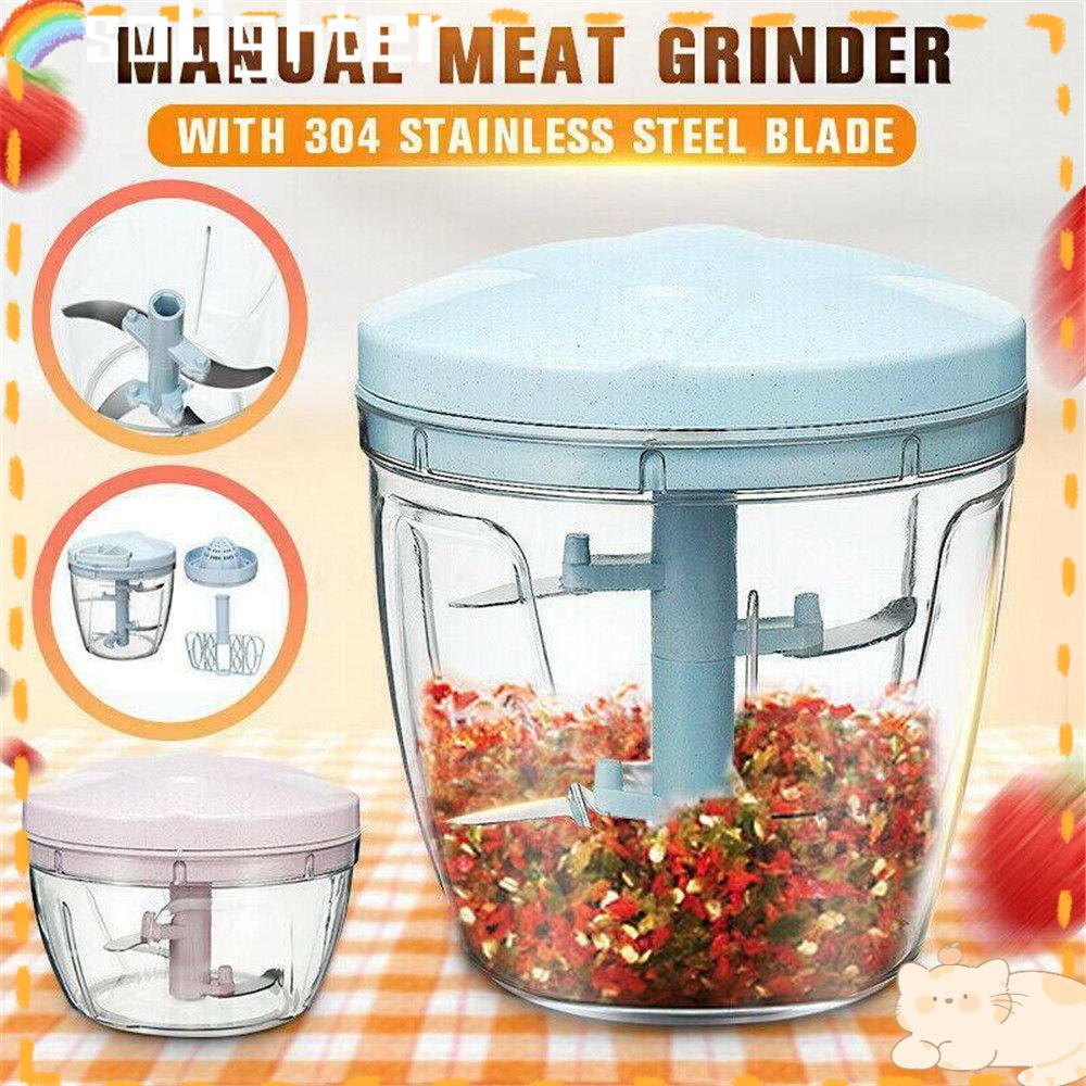 SOLIGHTER Vegetable Chopper New Hand Pull Manual Meat Grinder Vegetable Nuts Shredders Food Chopper Mincer Slicer Masher