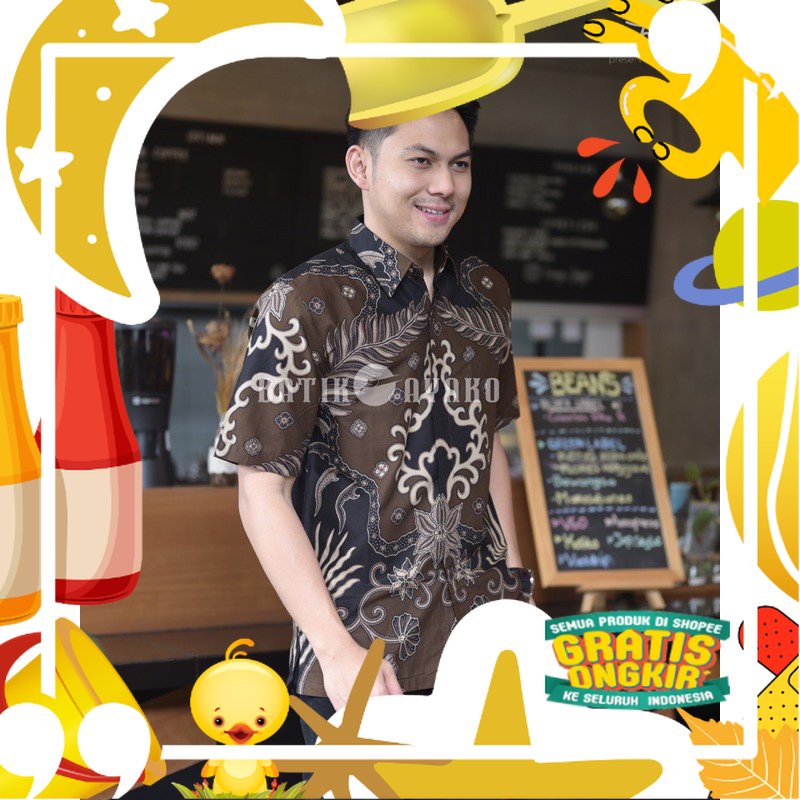 NEW ARRIVALBATIK PRIA BATIK PRIA LENGAN PENDEK BAJU BATIK PRIA PENDEK KEMEJA BATIK PRIA PENDEK/ hita