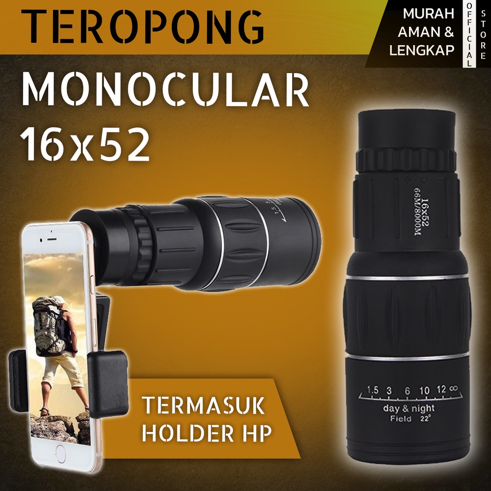 Teleskop Lensa Zoom HP Monokular Teropong Jarak Jauh Peralatan Focus