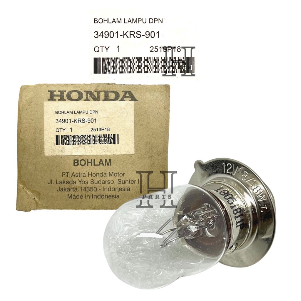 BOHLAM LAMPU DEPAN BULB HEADLIGHT 12V 18W SUPRA X 125 BATMAN SUPRA FIT LAMA CS1 34901-KRS-901 ASLI ORIGINAL AHM HGP HONDA