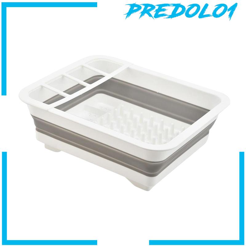 [Predolo1] Dinnerware Drainer Organizer Separate Grid Folding for Spoons Dishes Counter