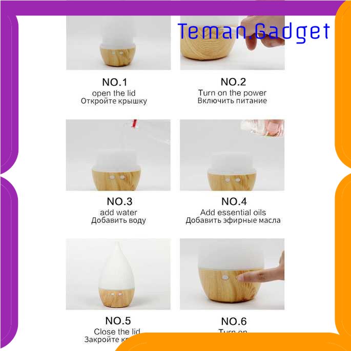 TG - ART Air Humidifier Aromatherapy Wood 150ml with LED RGB - AJ-509