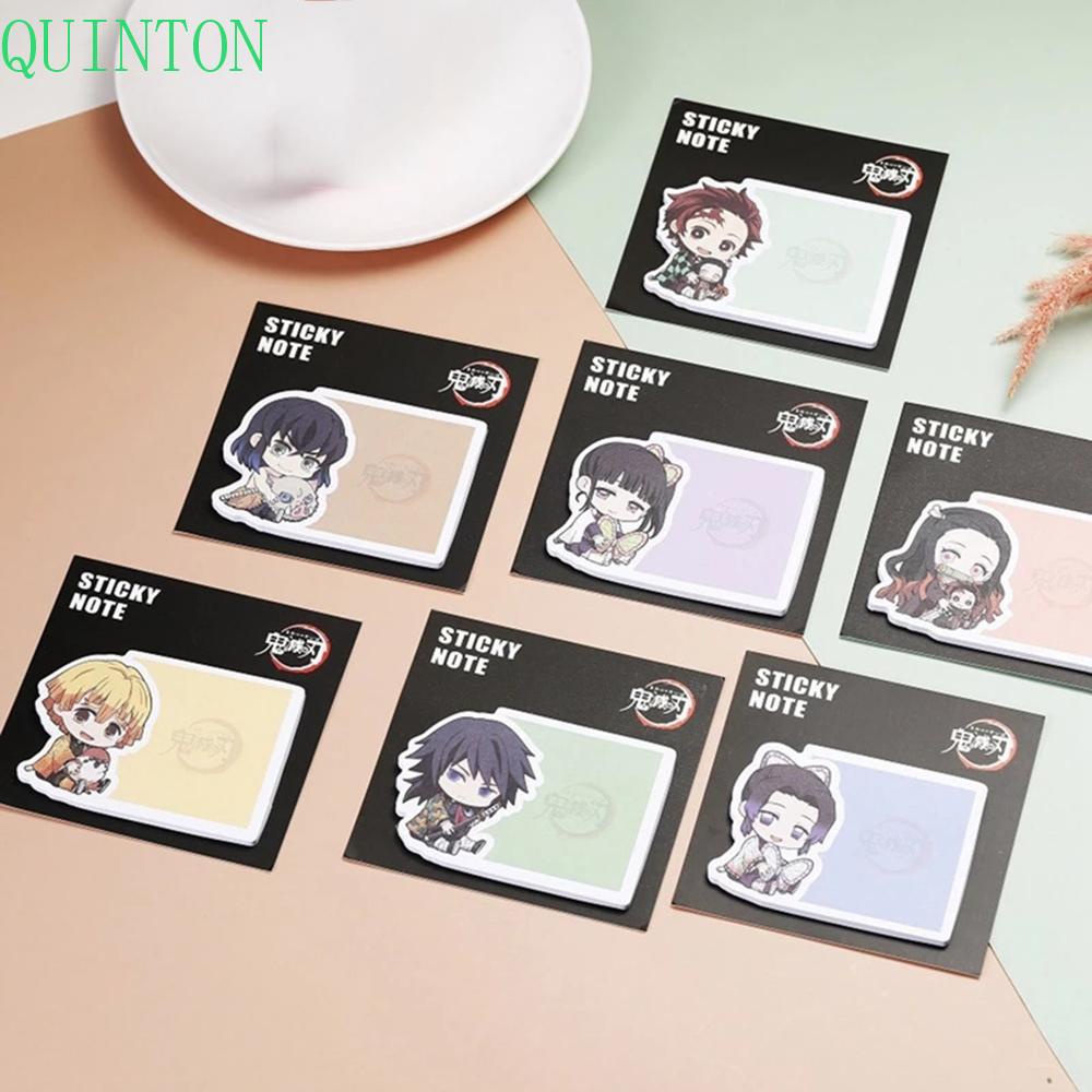 QUINTON Student Anime Demon Slayer 30 Sheets Sticky Note Kimetsu No Yaiba Cute Note Paper Office School Supplies Planner Sticker Stationery Memo Pad