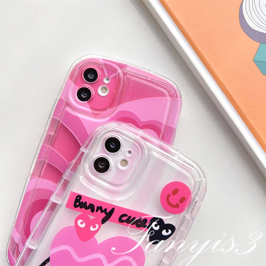 Compatible For IPhone 14 13 12 11 Pro Max X XR Xs Max 8 7 Plus SE 2020 Kompatibel Untuk Graffiti Pink Love Sabun Telepon Case Bening TPU Soft Cover