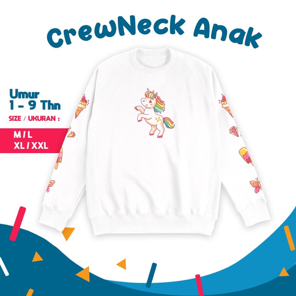 Sweater hoodie atasan crewneck Outwear jaket sweatshirt unisex Unicorn Ice Cream anak laki laki pere