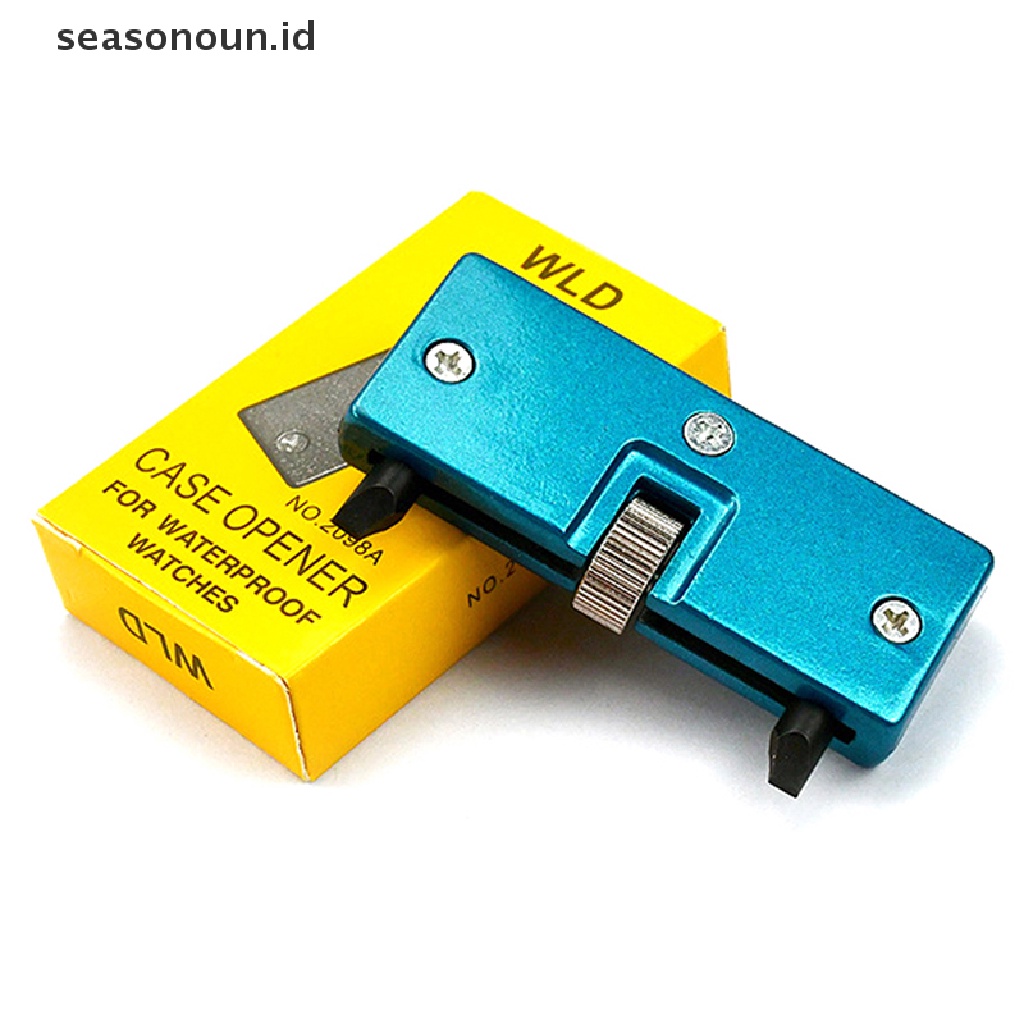 Seasonoun Watch Opener Back Case Tool Profesional Watch Replacement Tool Opener Adjustable Remover Screw Wrench Metal Persegi Panjang Watch Back Case Cover Press Closer &amp; Pembuka Untuk R