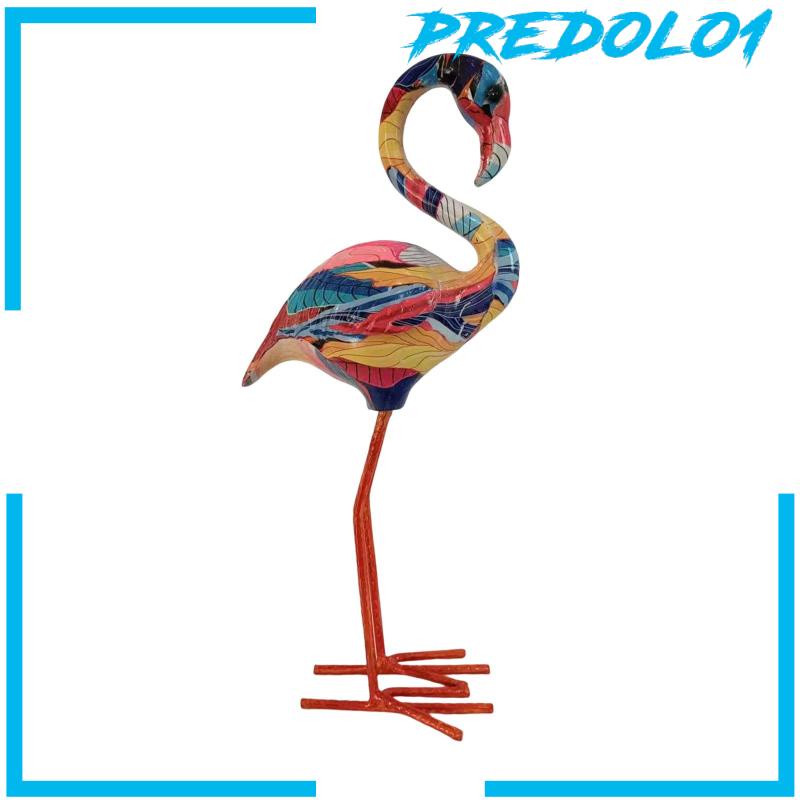 [Predolo1] Animals Statue Sculpture Decorative Graffiti Flamingo Figurine for Flowerbed