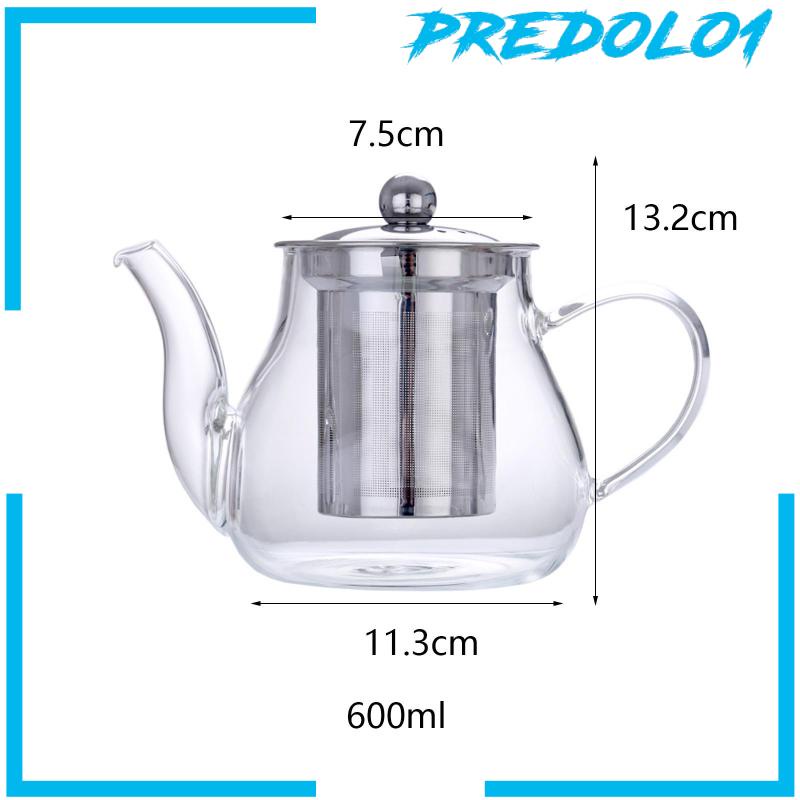 [Predolo1] Teko Kaca Mekar Daun Longgar Tahan Panas Dengan Saringan Teh Tea Pot