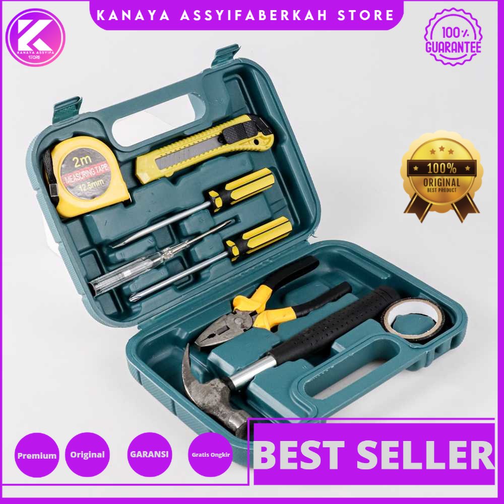 OnnFang Alat Set Perkakas Palu Tang Obeng Cutter Meteran 8in1 - YL-8009A