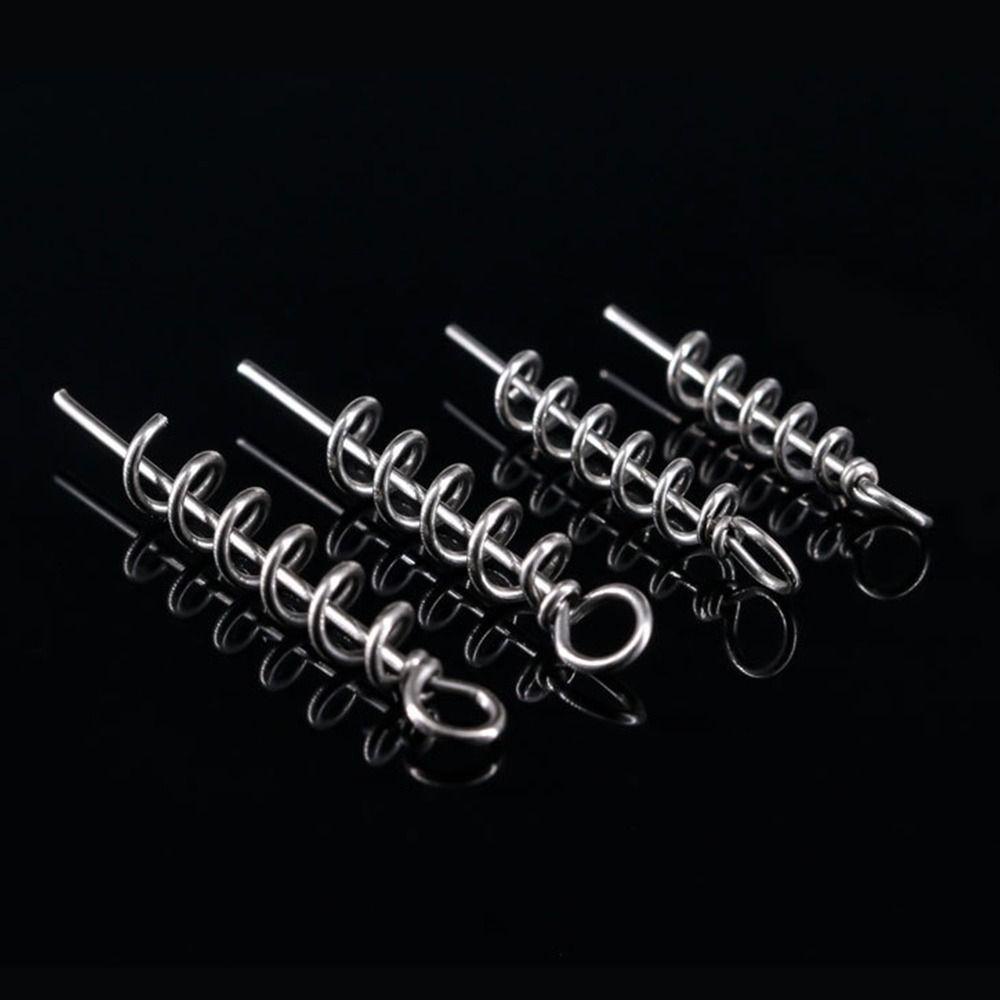 TOP 50pcs Jarum Sekrup Pancing Tahan Lama 5ukuran Stainless Steel Spring Fixed Lock