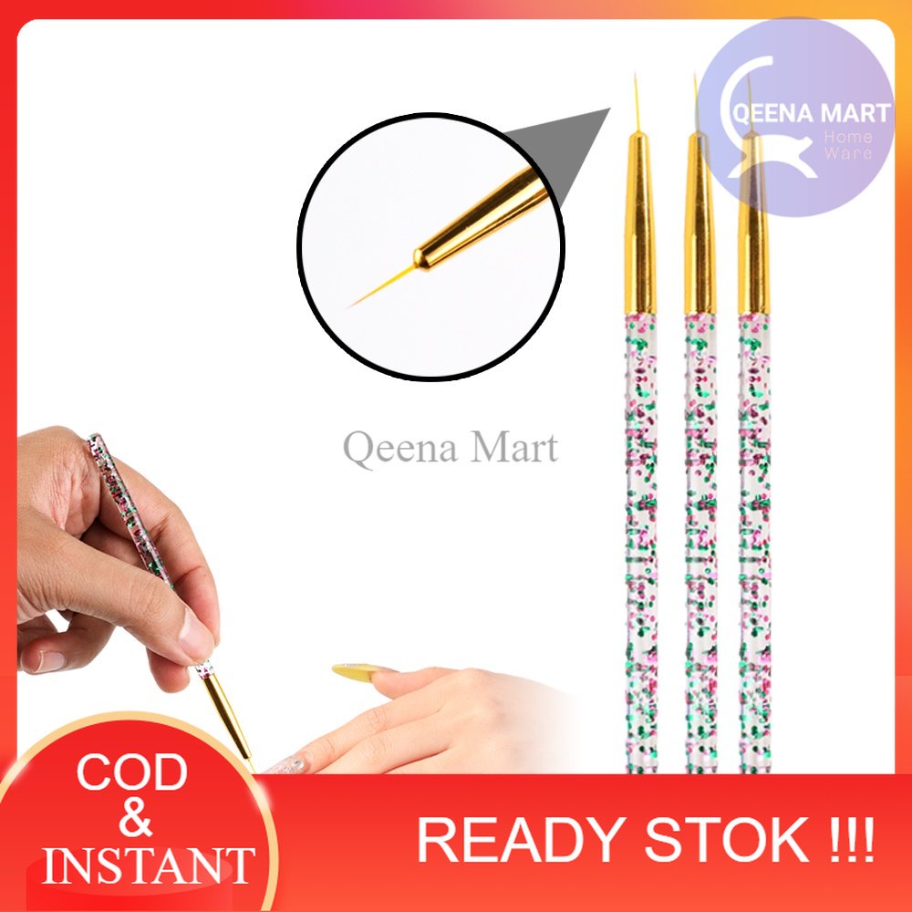 Brush Kutek Kuku Ultra-thin Liner Nail Art 3 PCS - HD042