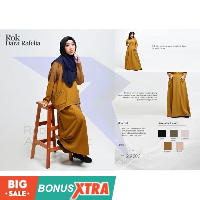 DISKON Rok Rabbani Rok DARA RAFELIA Original Polly Waffle Double Halus ORI