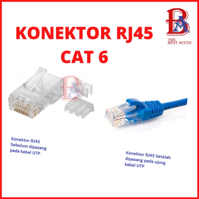 KONEKTOR RJ45 CAT 6 / CONNECTOR LAN RJ 45 CAT6 / MODULAR RJ45