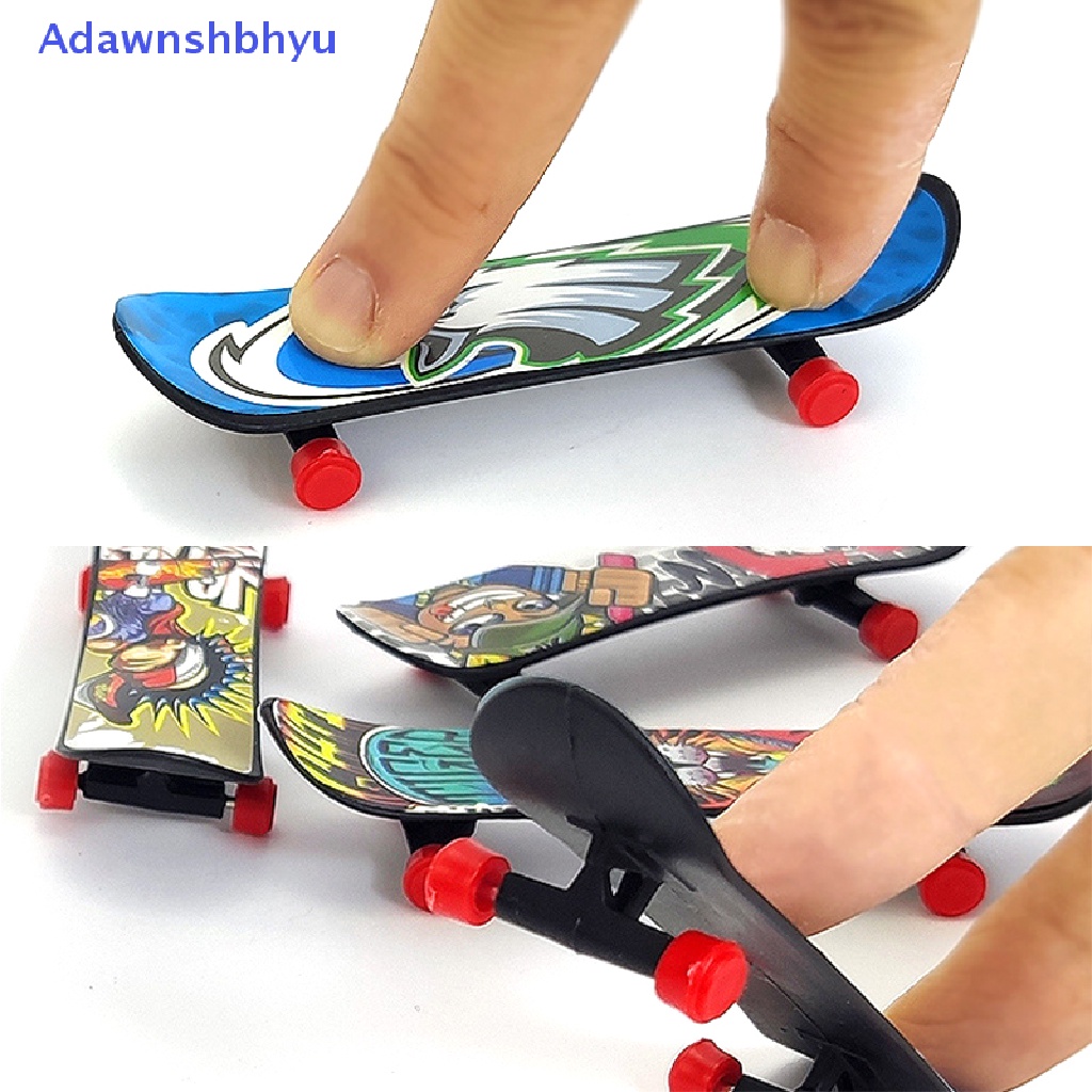 Adhyu 1x Mini Finger Skateboard Jari Plastik Skate Scooter Cowok Mini Skateboard Mainan ID