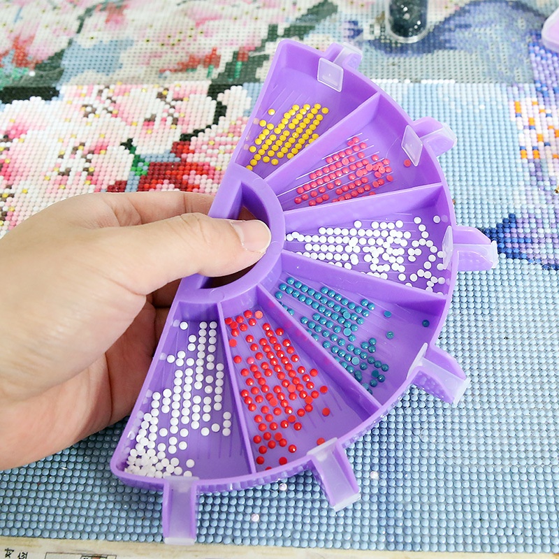 1set Palet Piring Bor Kapasitas Besar/6Kisi Nampan Penyimpanan Alat Lukisan Berlian/DIY Nail Art Beads Accessories Organizer