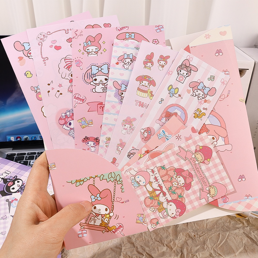 Kuromi Lucu Kartun Buku Pegangan Stiker/Gadis DIY Goo Card Dekoratif Decal Diary Book Kawaii Stiker Aksesoris